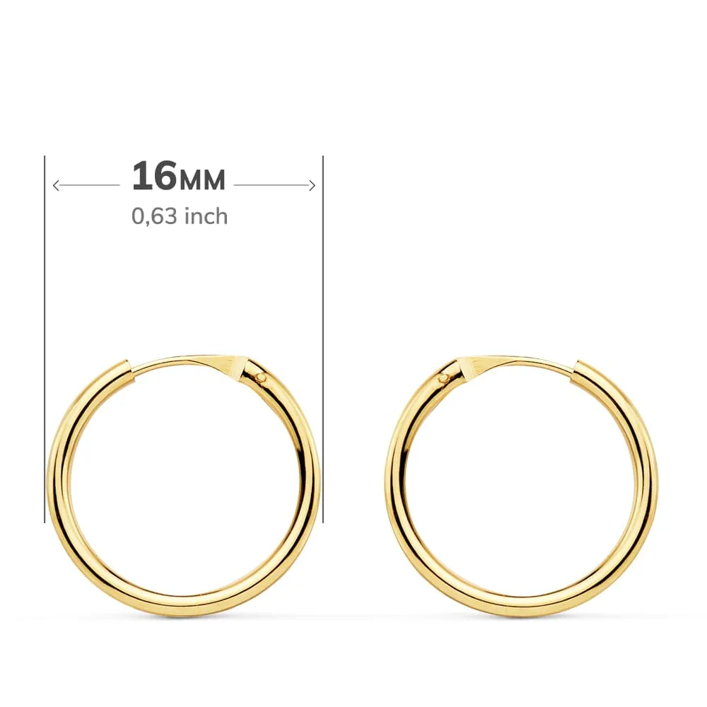 18K AROS ORO AMARILLO REDONDOS LISOS LIGEROS 16X1.50 MM — vista 2
