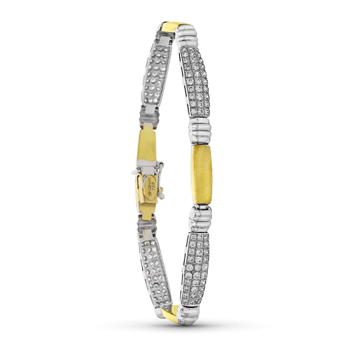 18K PULSERA ORO BICOLOR CIRCONITA ESTAMPACION