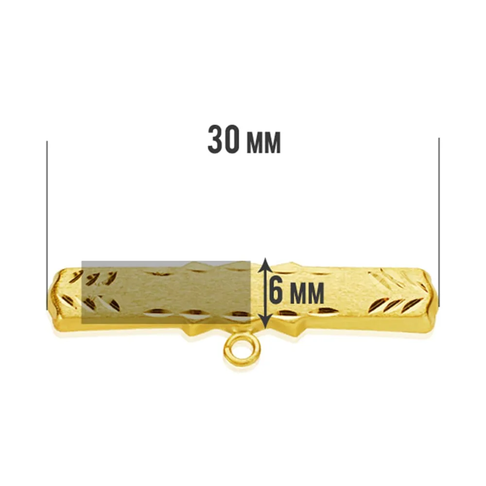 18K ALFILER ORO AMARILLO TALLADO 30X6 MM — vista 2