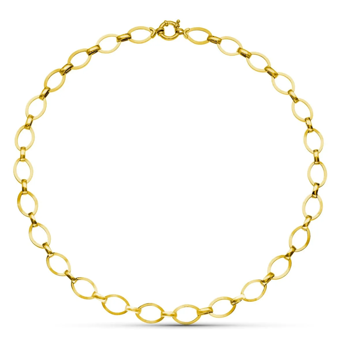 18K GARGANTILLA ORO BICOLOR ESLABONES 8 MM 42CM