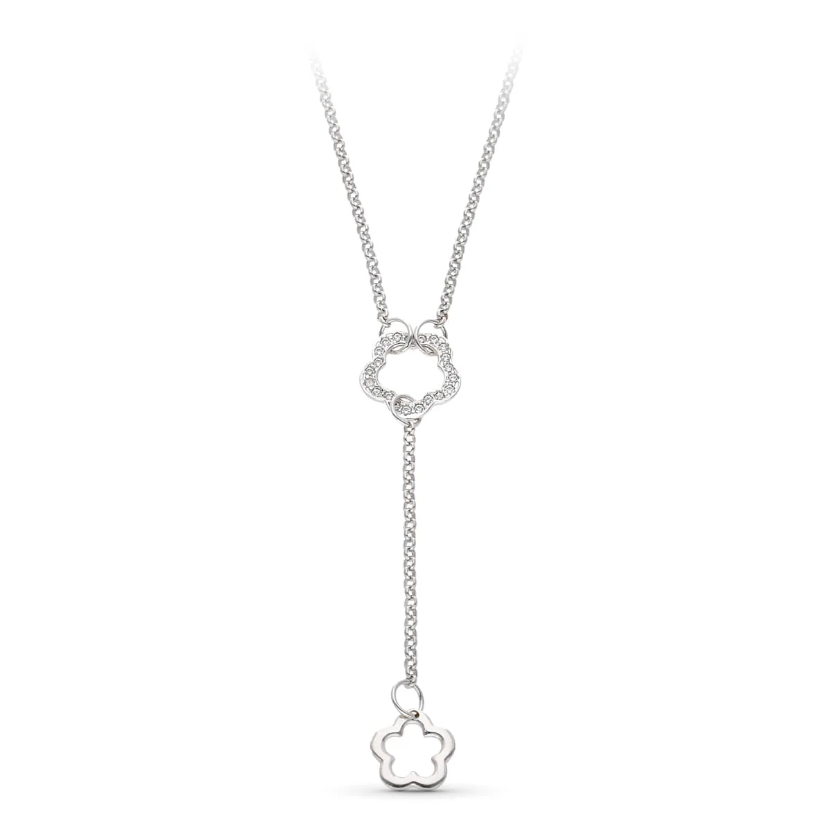 18K GARGANTILLA ORO BLANCO MOTIVO FLOR