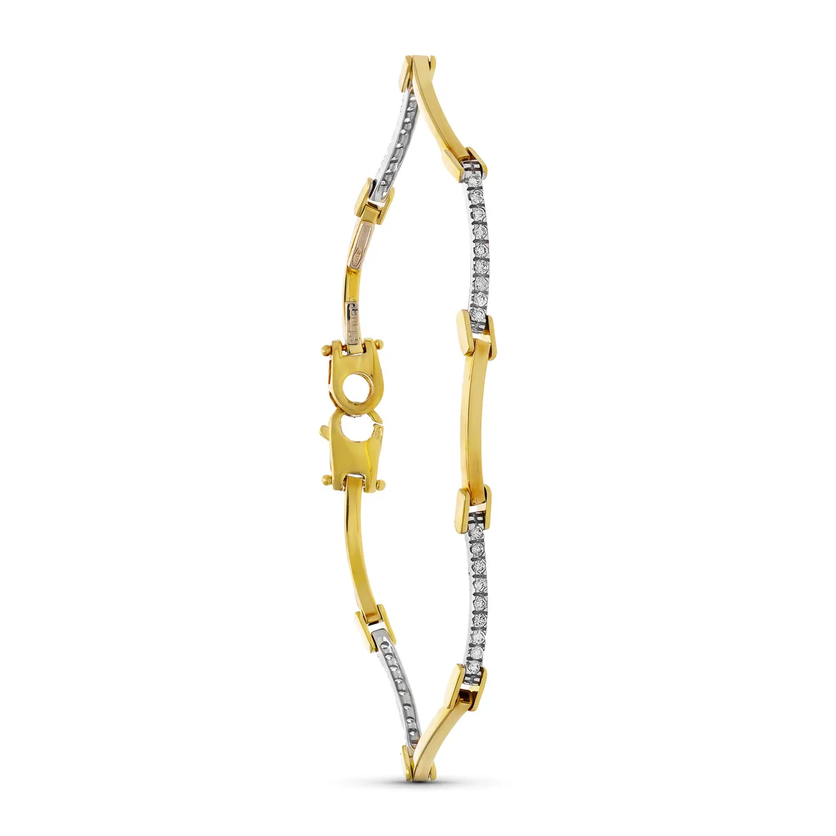 18K PULSERA ORO BICOLOR CIRCONITAS