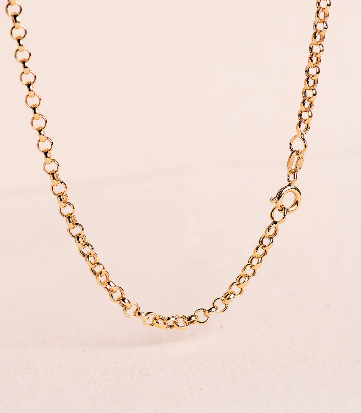 18K CADENA ORO AMARILLO ROLO HUECO ANCHO: 3 MM. LARGO: 50CM CIERRE REASA — vista 2