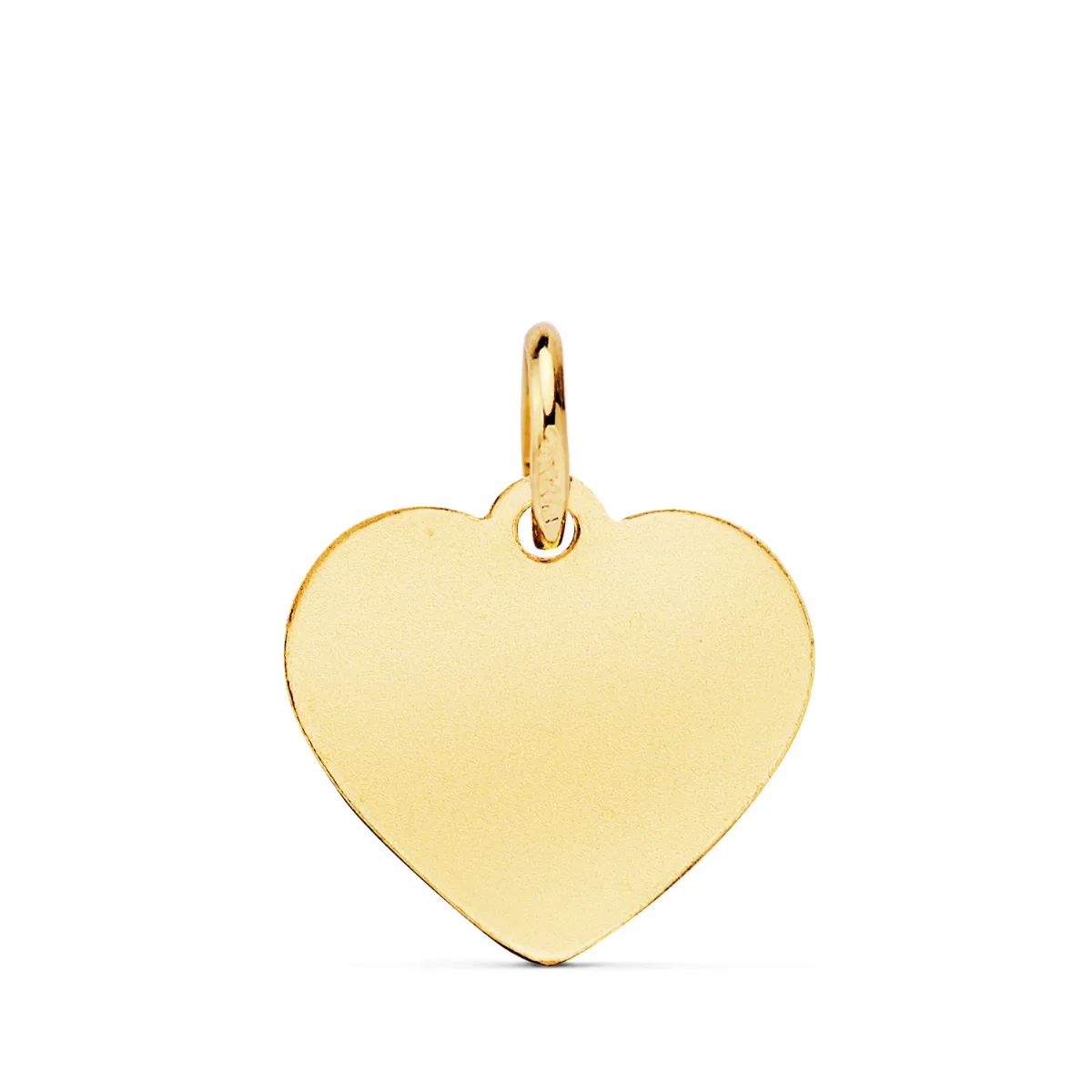 18K MEDALLA ORO AMARILLO CORAZON ANGELITO BURLON ESMALTE BLANCO 14 MM C. AMOR — vista 2