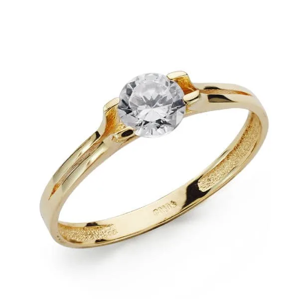 18K SOLITARIO ORO AMARILLO CIRCONITA