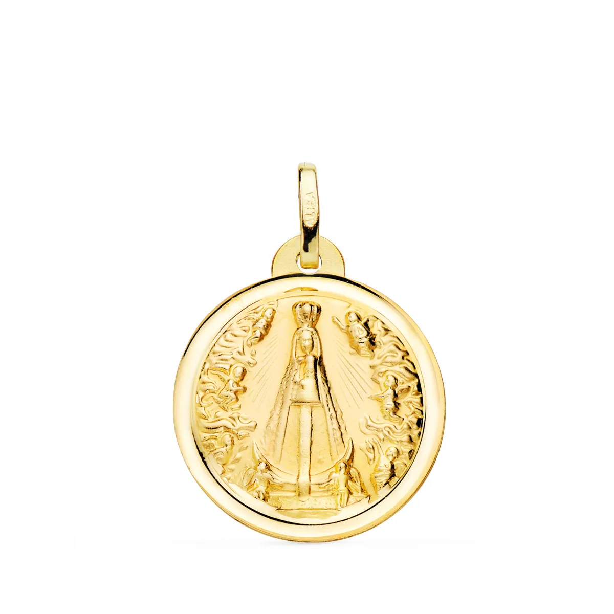 18K MEDALLA ORO AMARILLO VIRGEN NTRA SRA DE BEGOÑA 20 MM BISEL