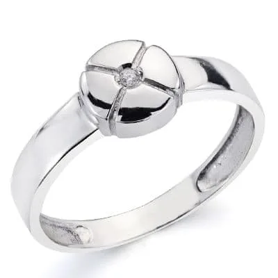 18K SORTIJA ORO BLANCO DIAMANTE 0,015 QTS. ANCHO: 7 MM