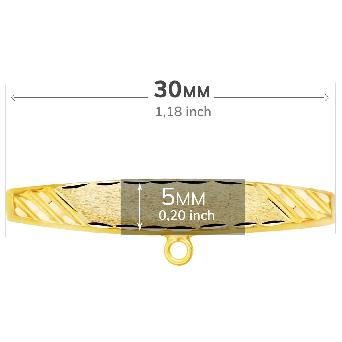 18K ALFILER ORO AMARILLO TALLADO 30X5 MM — vista 2