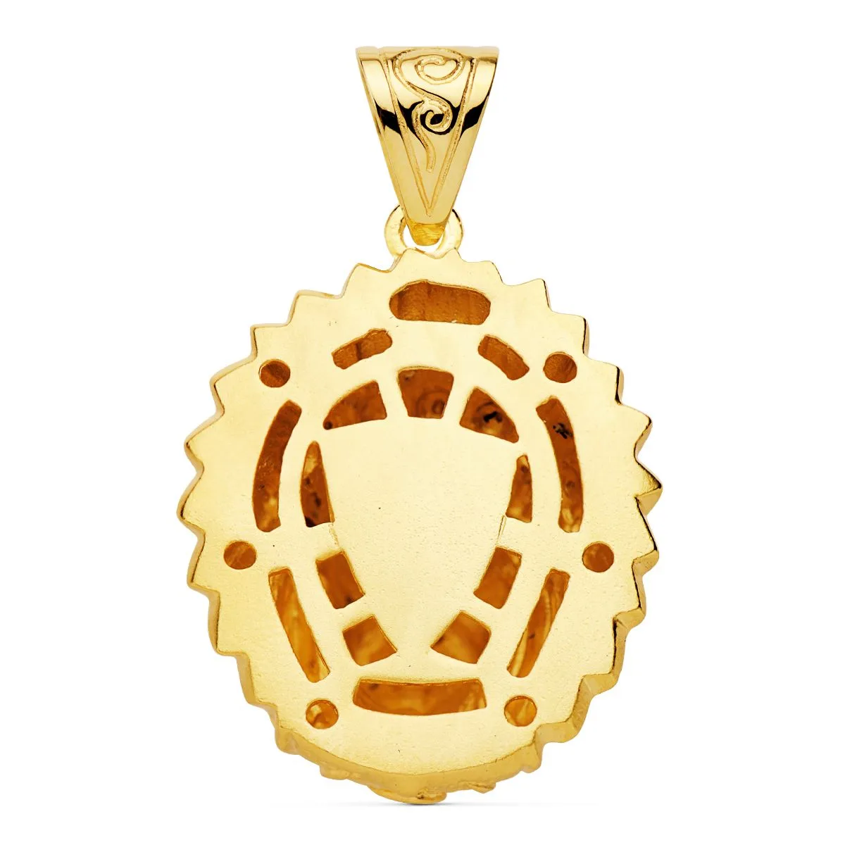 18K COLGANTE COLGANTE INDIO AMERICANO ORO AMARILLO. 33 X 28 MM — vista 2