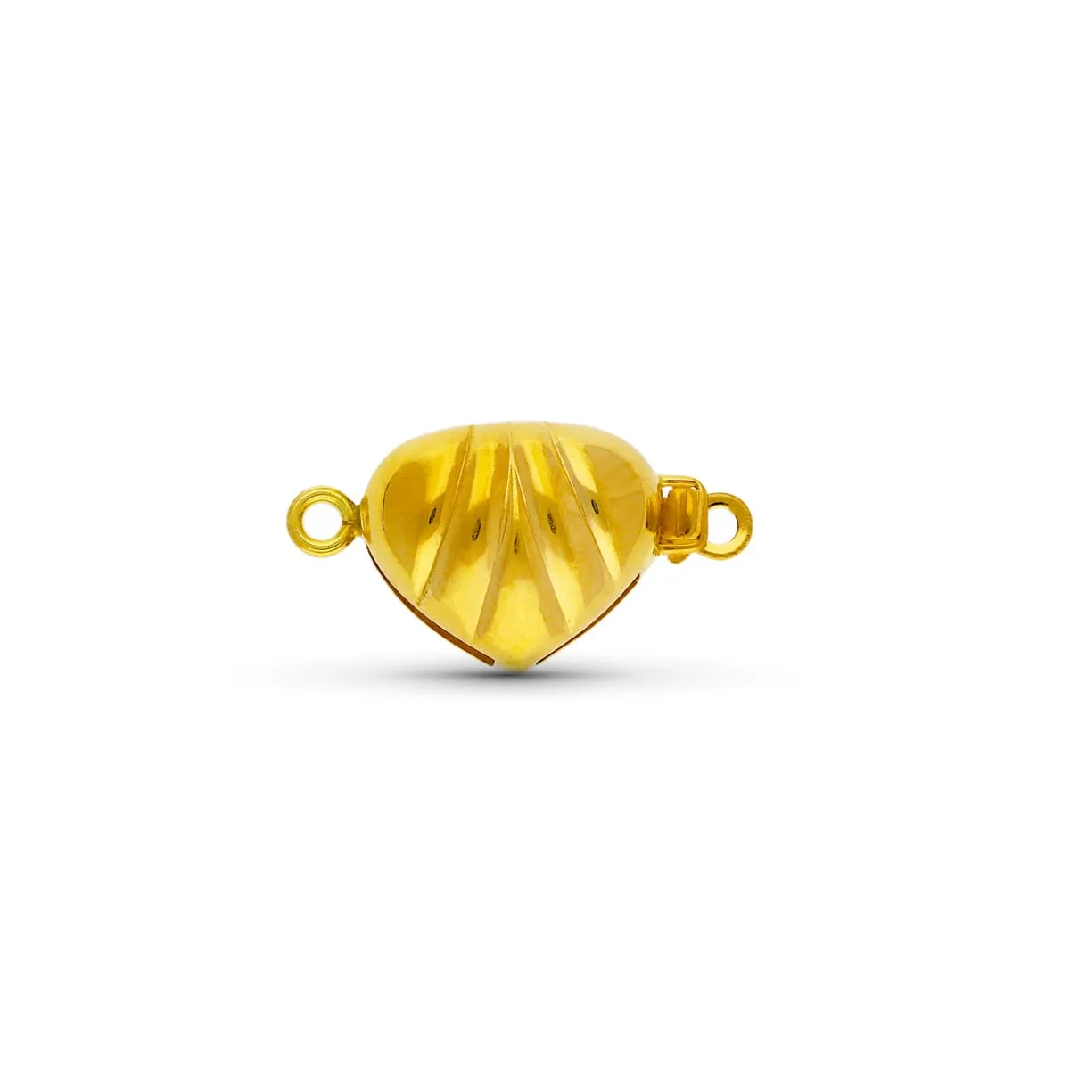 18K FORNITURA CIERRE BROCHE DE GARGANTILLA ORO AMARILLO CORAZON 13X10 MM