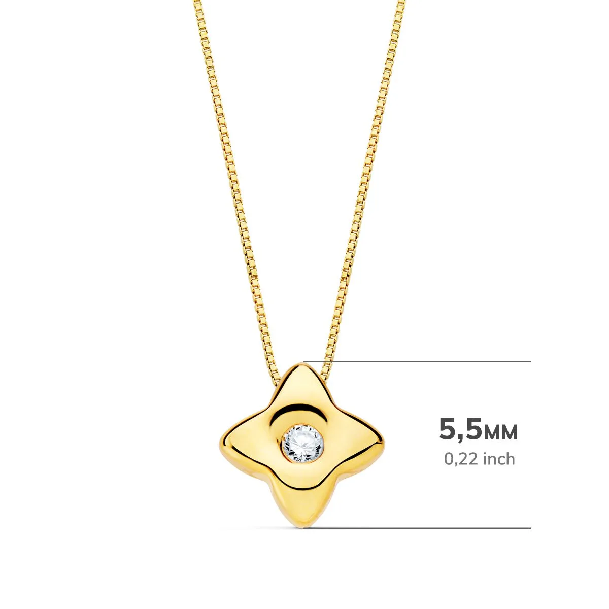 18K GARGANTILLA ORO AMARILLO ESTRELLA 5,5MM DIAMANTE LABORATORIO 0,020 QT. G-VS2. CADENA 42CM — vista 2