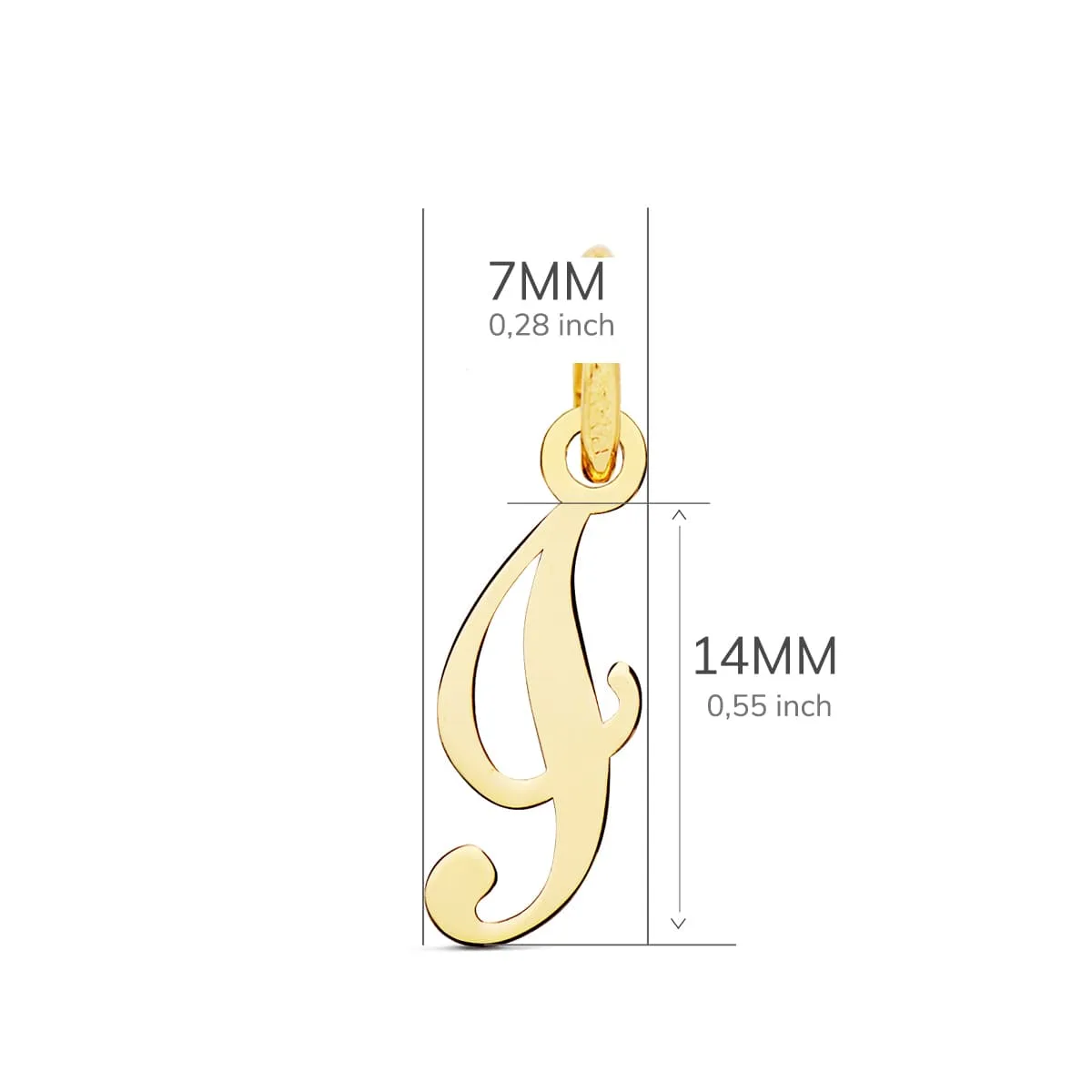 18K COLGANTE ORO AMARILLO LETRA " I " 14X7 MM — vista 2