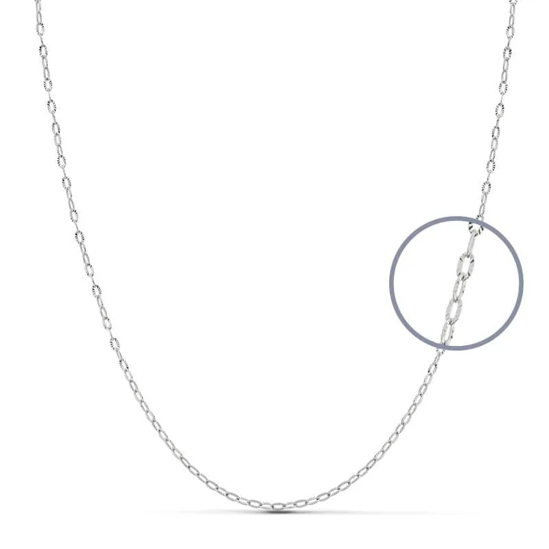 18K CADENA MACIZA ORO BLANCO 40CM 1.5 MM