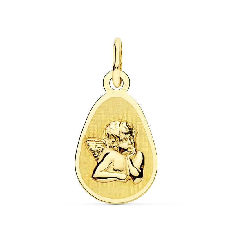 18K MEDALLA ORO AMARILLO ANGEL BURLON. 17X10 MM