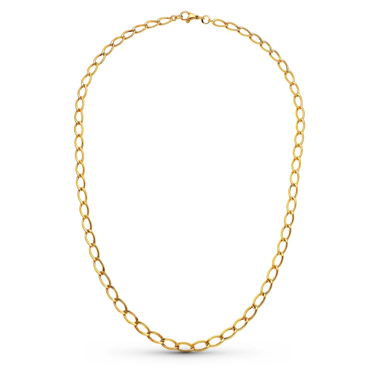 18K CADENA ORO AMARILLO ROMBO HUECA 50CM 5 MM