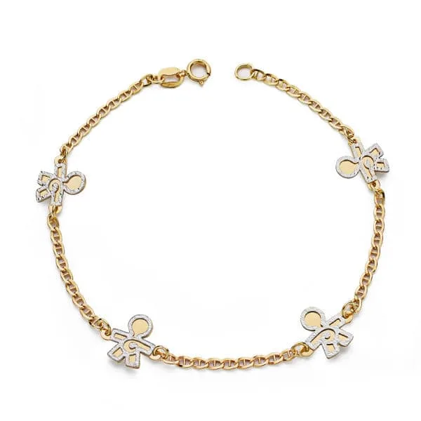 18K PULSERA BICOLOR NIÑOS 19.5 CM