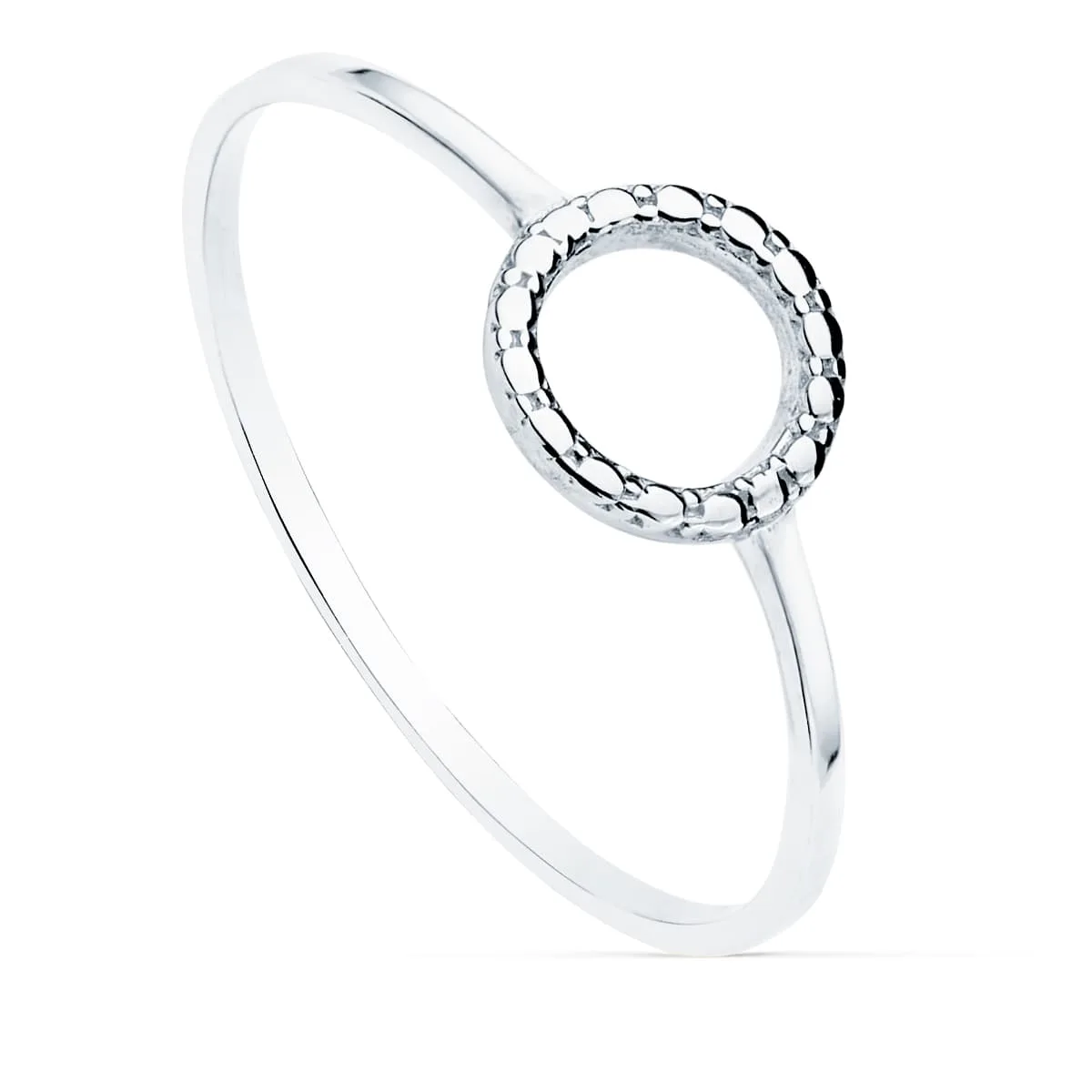 18K SORTIJA ORO BLANCO LISA MOTIVO REDONDO 7.5 MM