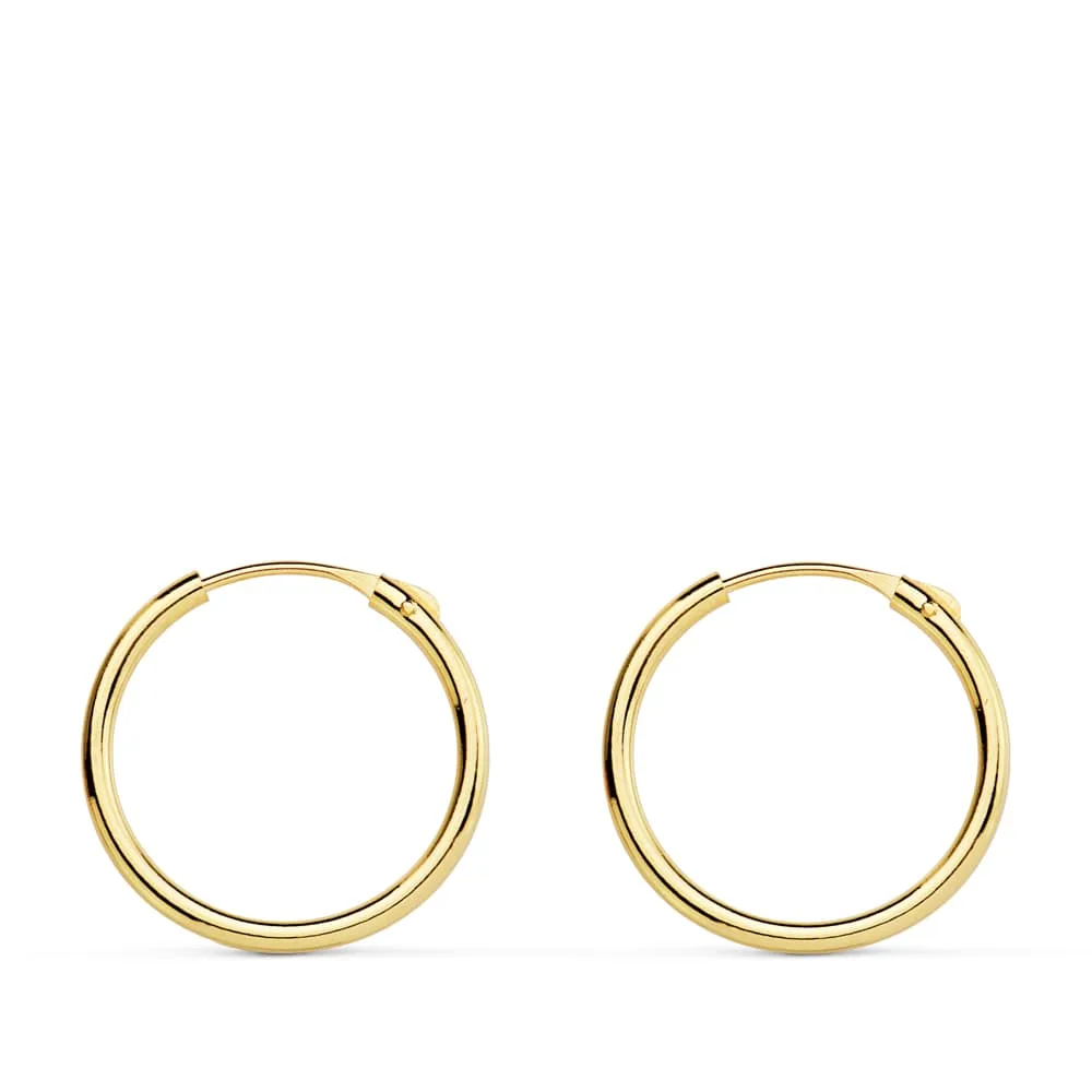 18K AROS ORO AMARILLO HUECOS REDONDOS 15X1.20 MM