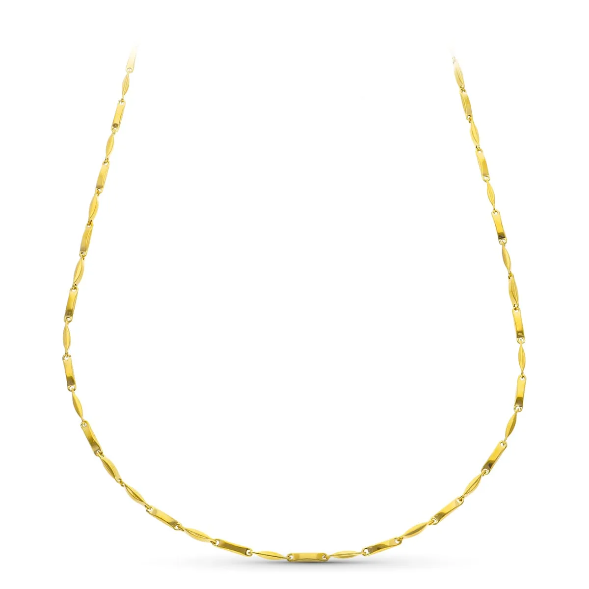 18K CADENA ORO AMARILLO TRAMOS HUECA 60CM 2.5 MM