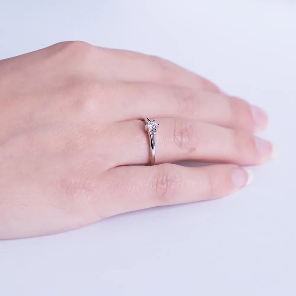 18K SOLITARIO DIAMANTE ORO BLANCO 0.150 QTS. SI-H — vista 3