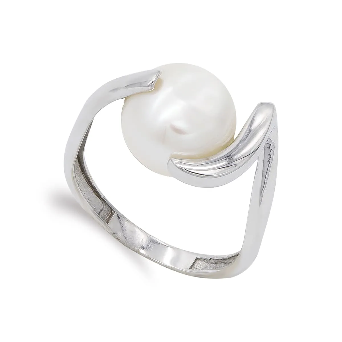 18K SORTIJA ORO BLANCO CON PERLA BARROCA 11,5MM.