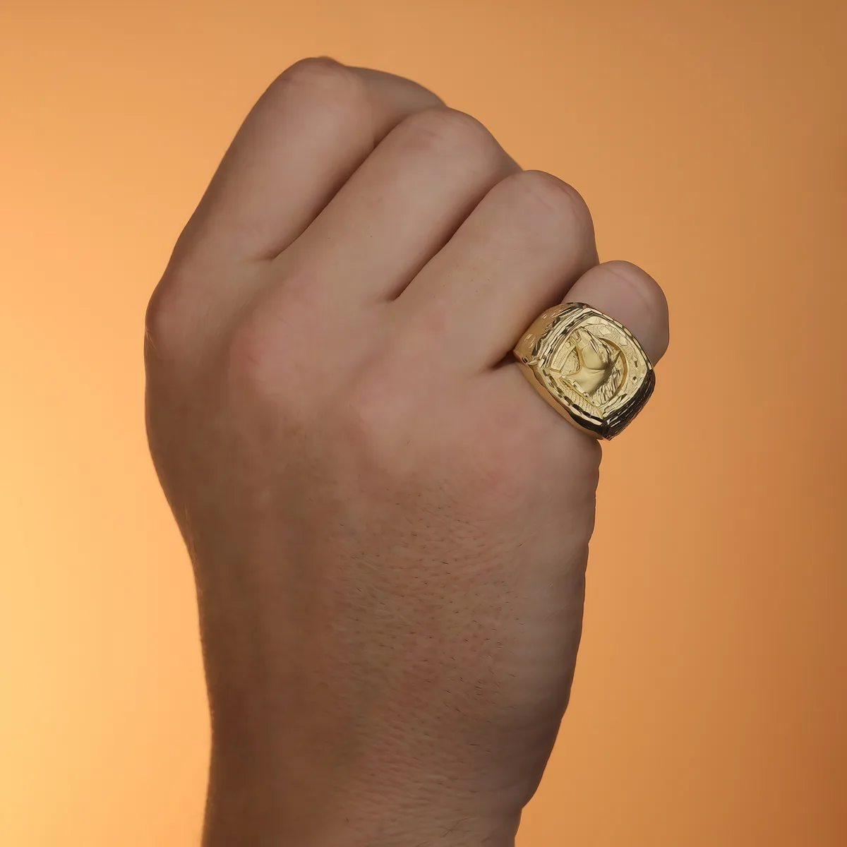 18K SELLO ORO AMARILLO HERRADURA MACIZO CABALLO. ANCHO: 21,5 MM — vista 3