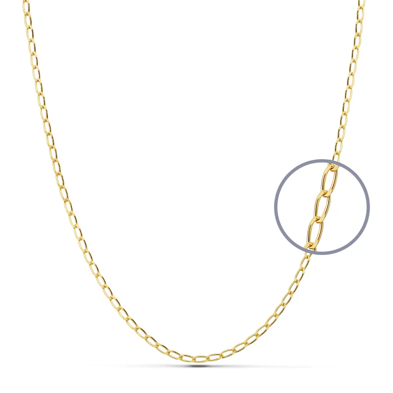 9K CADENA ORO AMARILLO BILBAO MACIZA. ANCHO: 2 MM. LARGO: 45 CM