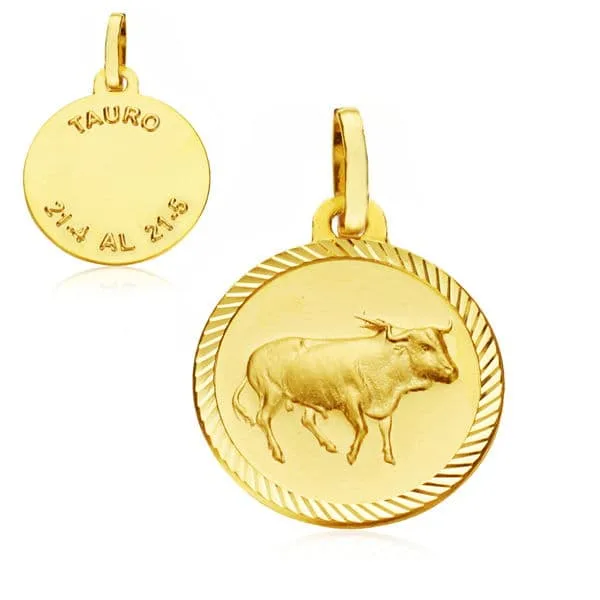 18K HOROSCOPO ORO AMARILLO TAURO 20 MM