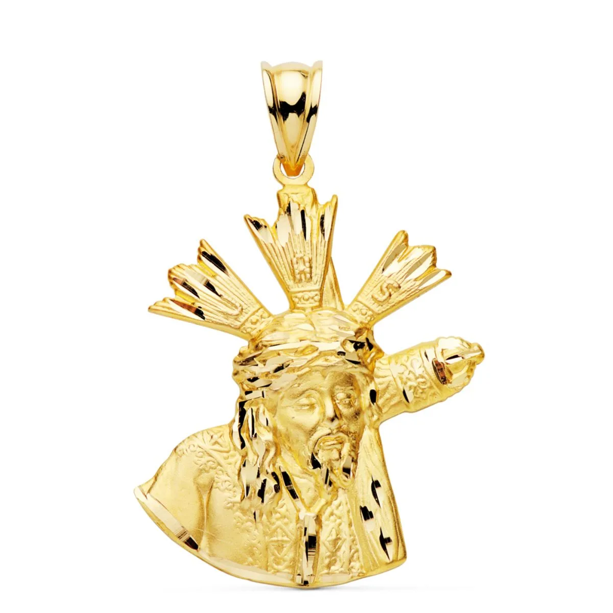 9K CRISTO GRAN PODER SILUETA ORO AMARILLO 28X24 MM