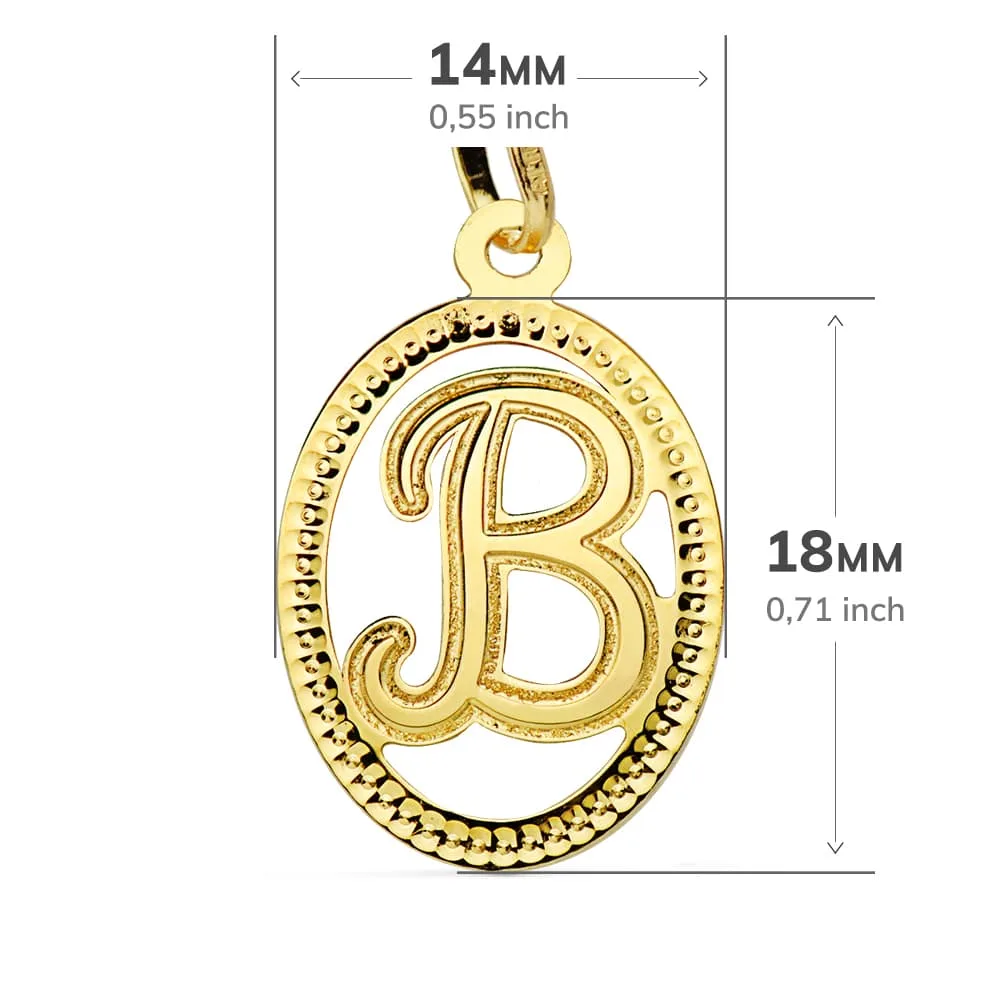 18K COLGANTE ORO AMARILLO INICIAL LETRA B 21X14 MM — vista 2