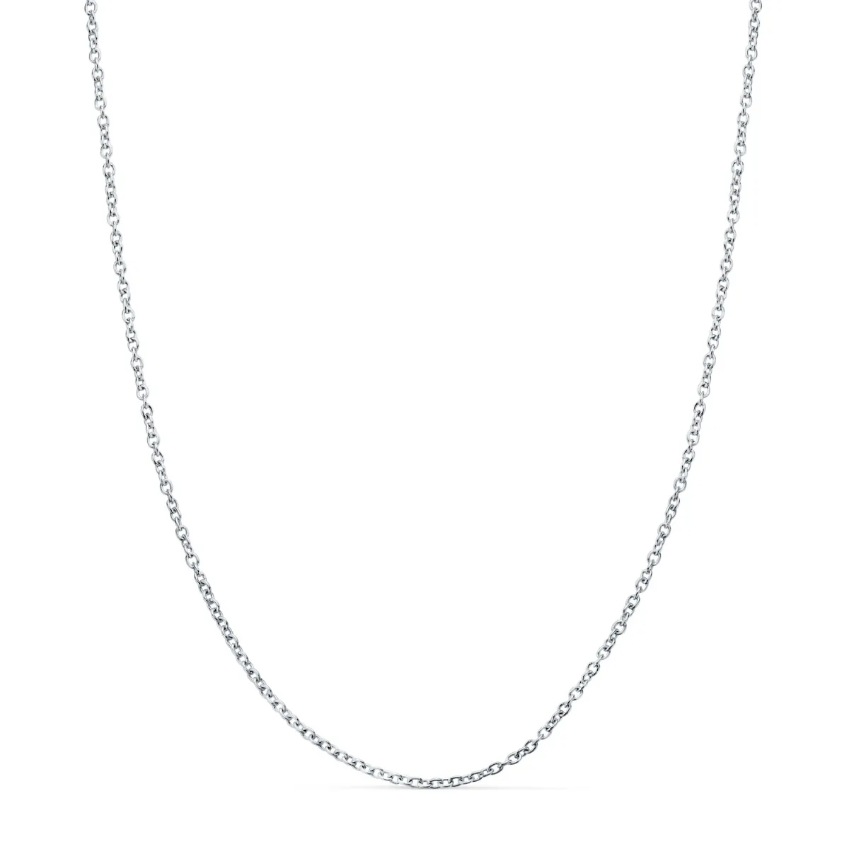 18K CADENA ORO BLANCO FORZADA MACIZA ANCHO: 1MM LARGO: 45CM