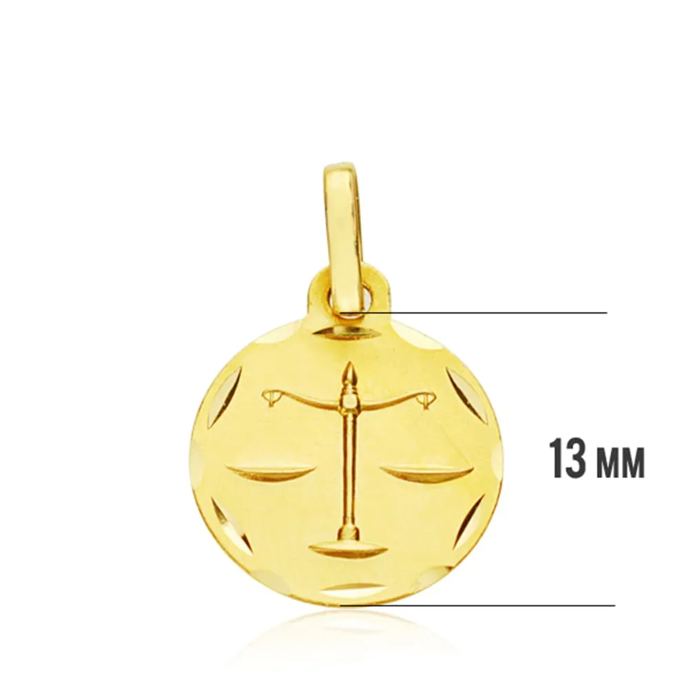 18K HOROSCOPO ORO AMARILLO LIBRA 13 MM — vista 3