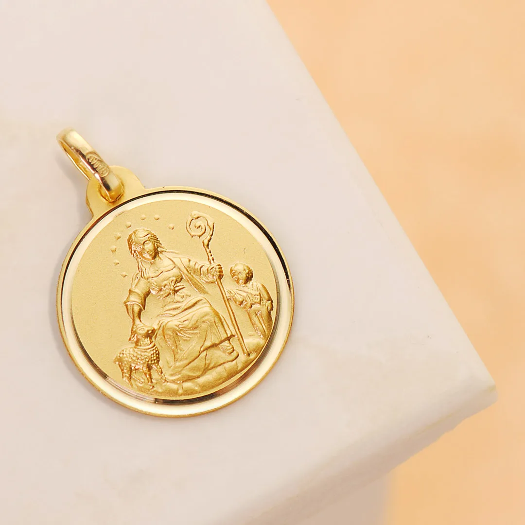 18K MEDALLA ORO AMARILLO DIVINA PASTORA 18 MM TALLA BISEL — vista 2