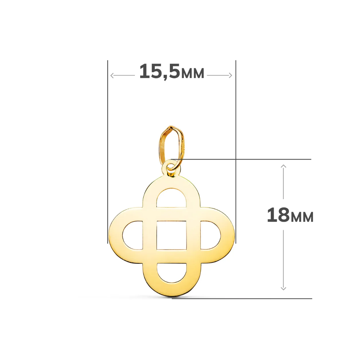 18K COLGANTE ORO AMARILLO CRUZ MATRIMONIAL EN BRILLO. MEDIDA: 18 X 15,5 MM — vista 2