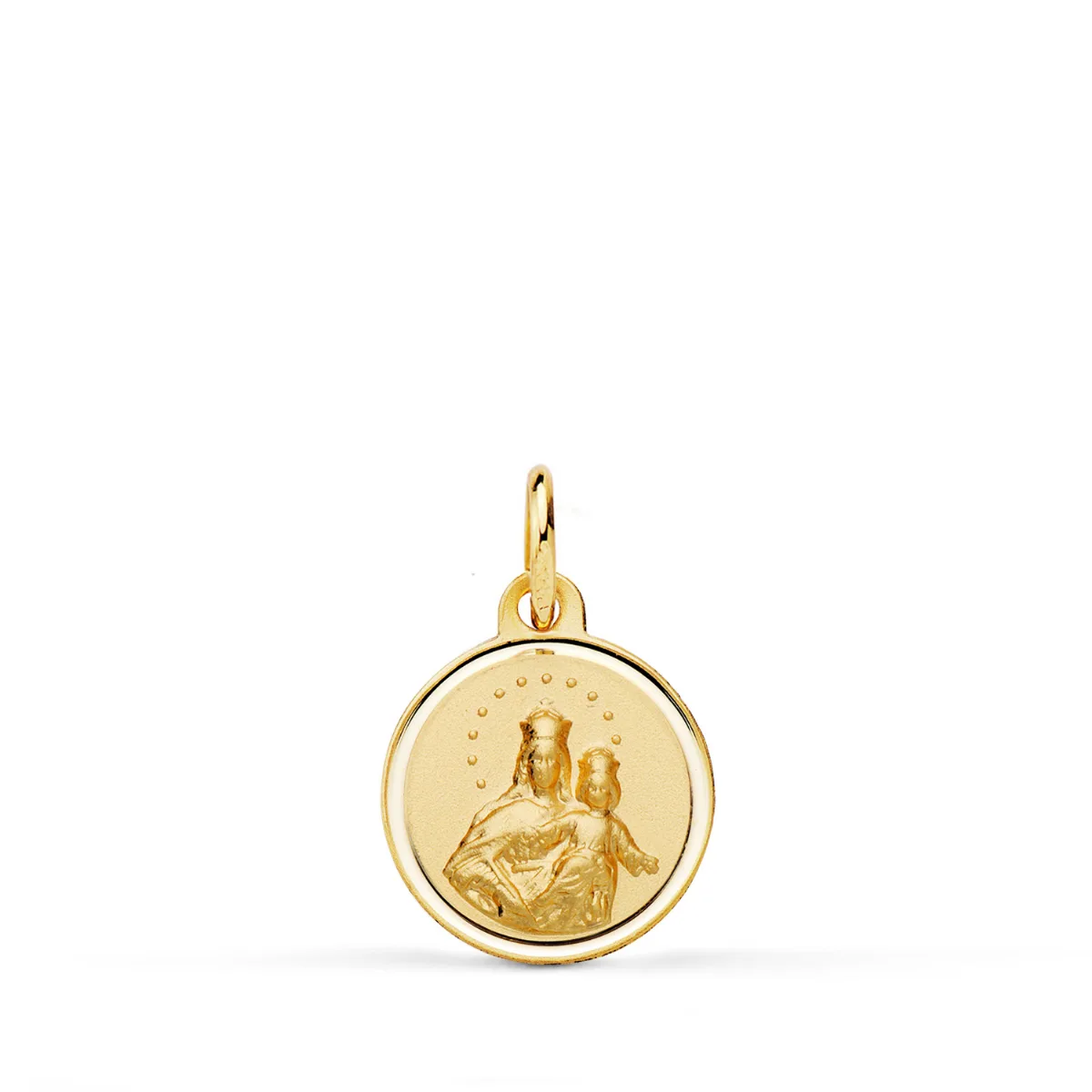 18k MEDALLA ORO AMARILLO VIRGEN MARIA AUXILIADORA BISEL 12 MM