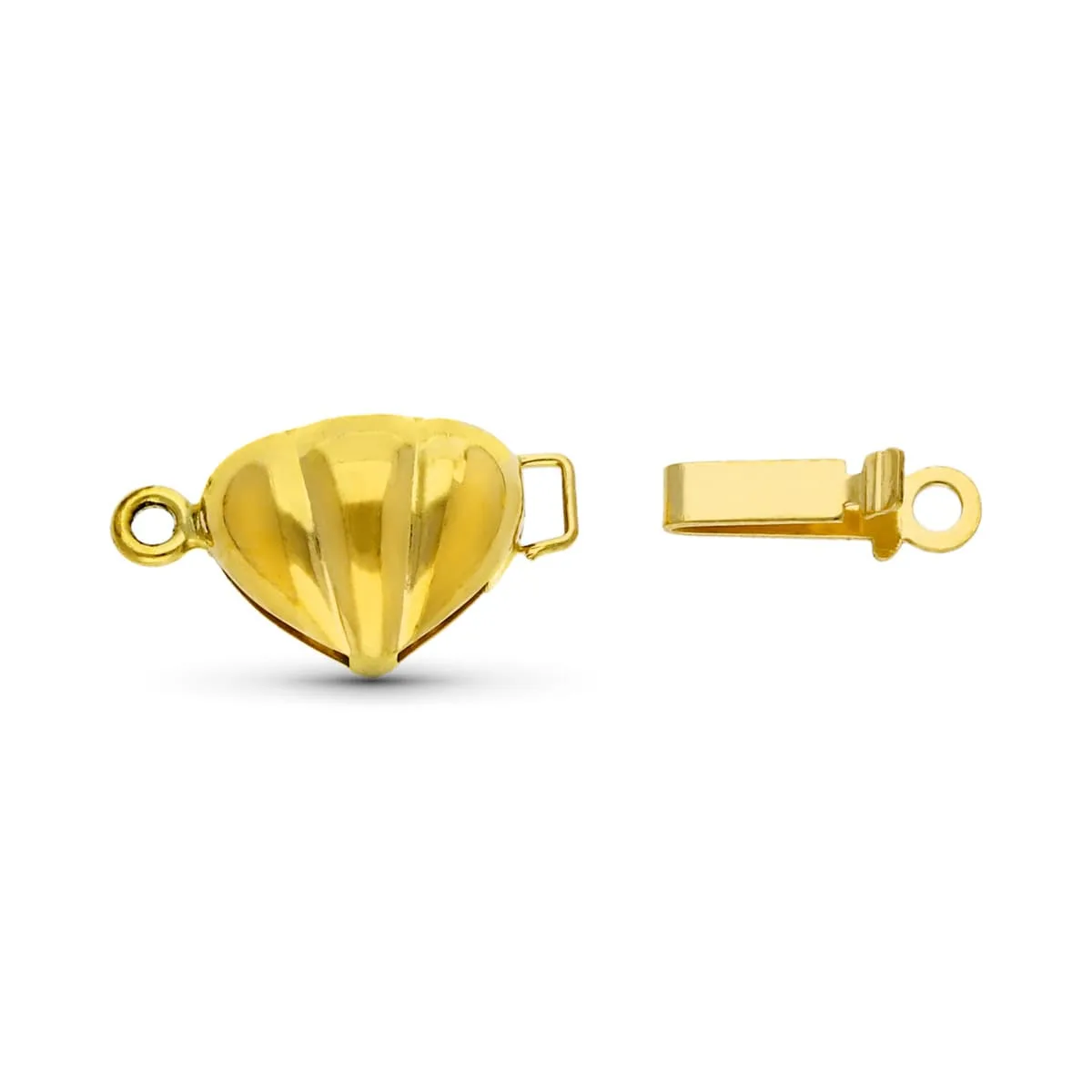 18K FORNITURA CIERRE BROCHE DE GARGANTILLA ORO AMARILLO CORAZON 10X8 MM — vista 2