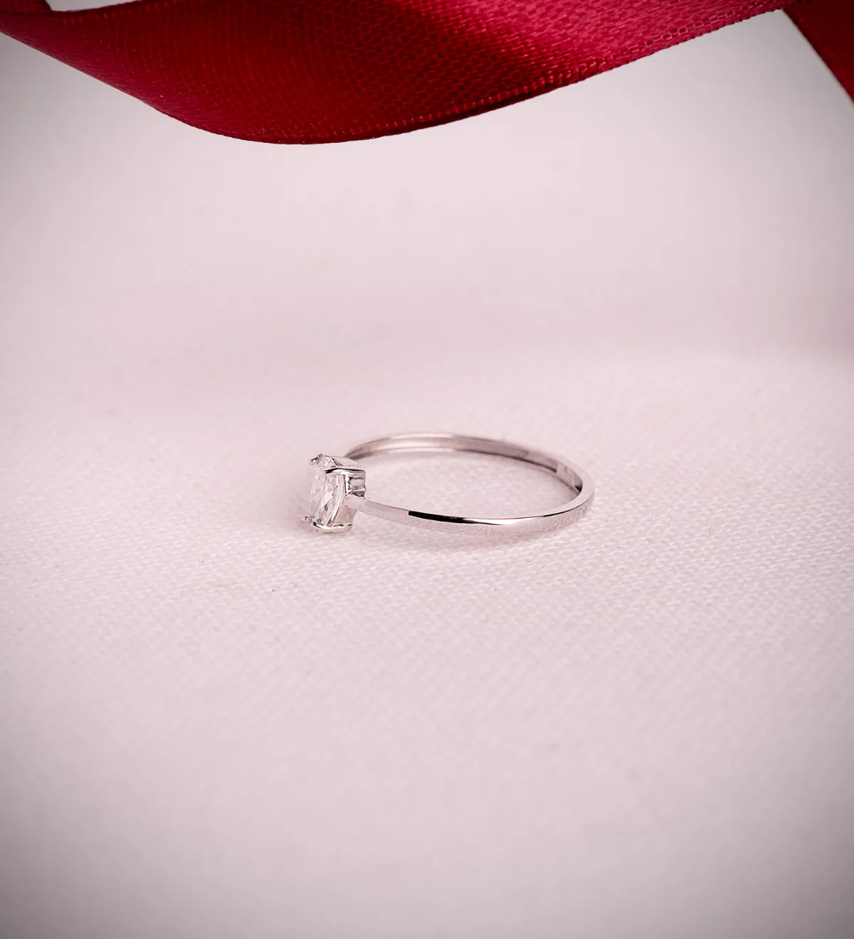 18K SORTIJA ORO BLANCO DIAMANTE LABORATORIO TALLA PERA 0,35 QTES. VS2 - G. ANCHO: 6 MM — vista 2