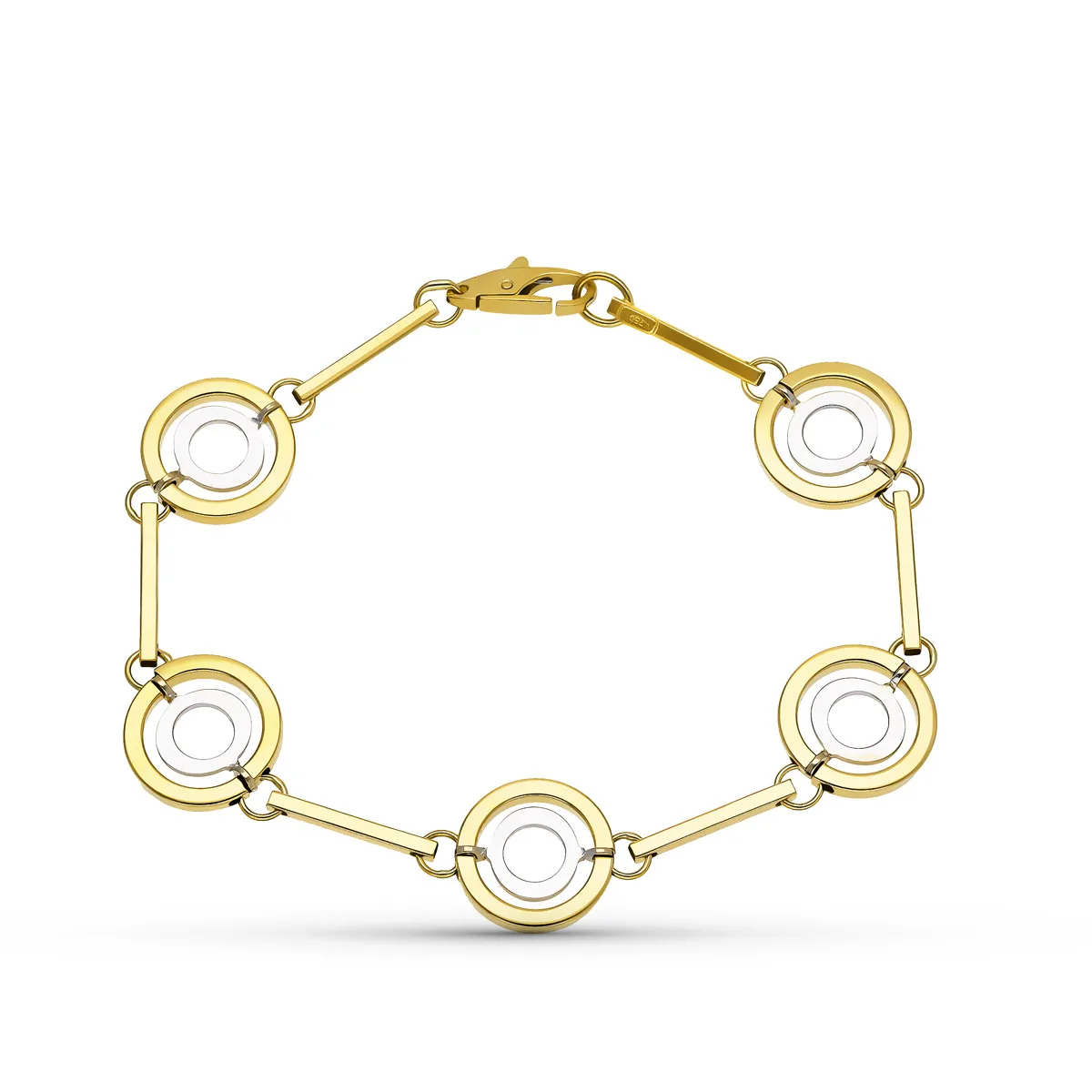 18K PULSERA ORO BICOLOR MOTIVOS
