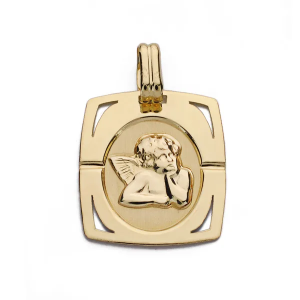 9K MEDALLA ORO AMARILLO ANGEL BURLON 9K 20X17 MM