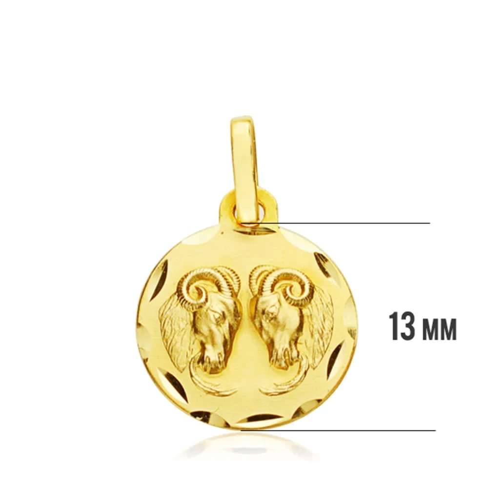 18K HOROSCOPO ORO AMARILLO ARIES 13 MM — vista 3