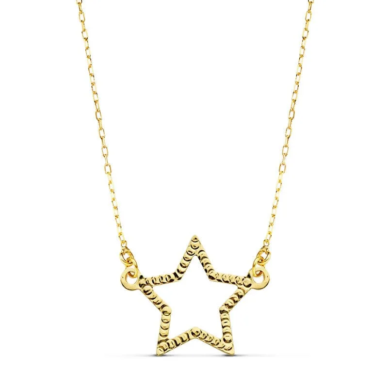 18K COLLAR ORO AMARILLO ESTRELLA 14X11 MM 45CM