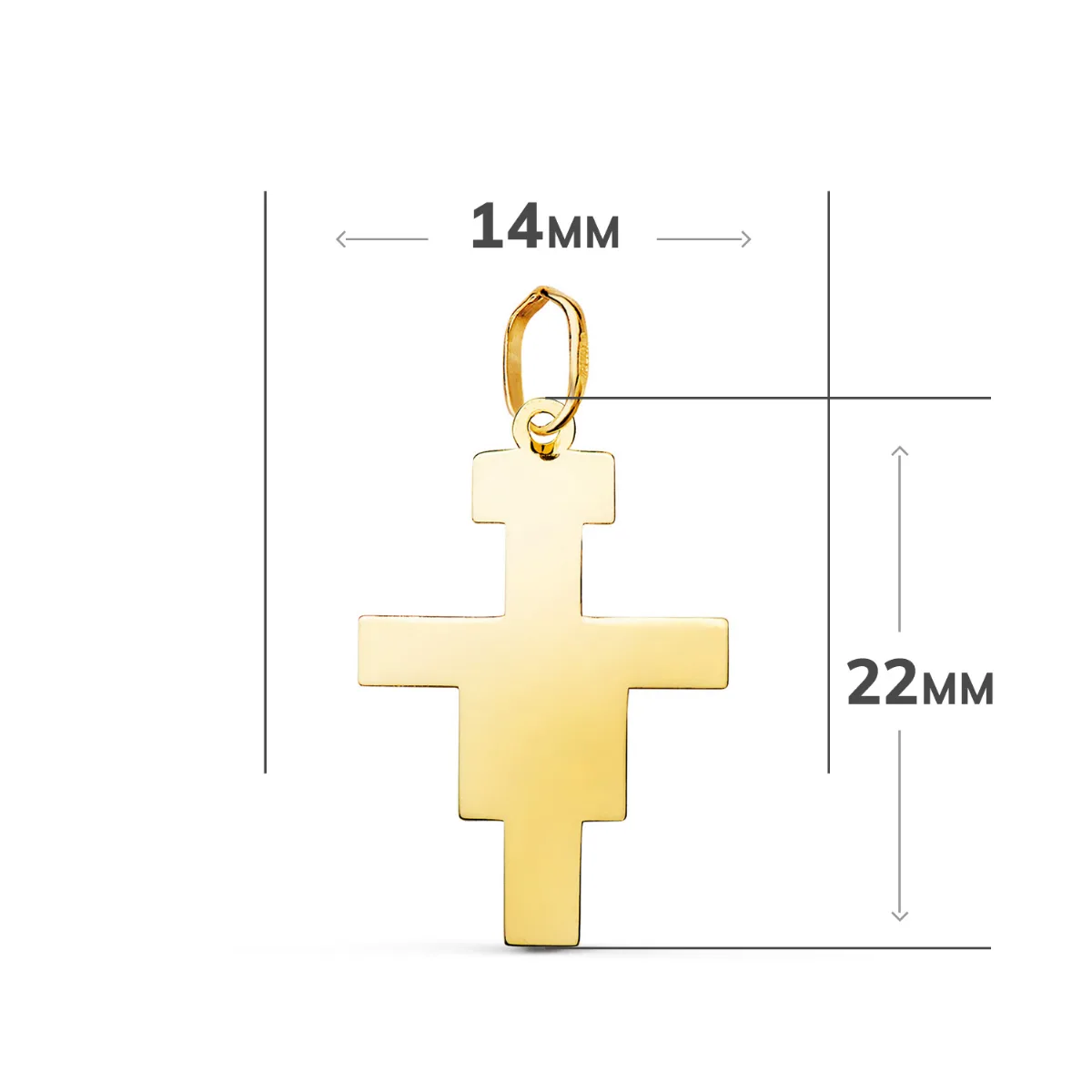 18K COLGANTE ORO AMARILLO CRUZ DE SAN DAMIAN EN BRILLO. MEDIDA: 22 X 14 MM — vista 2