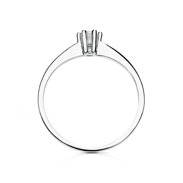 18K SOLITARIO DIAMANTE NATURAL TALLA BRILLANTE ORO BLANCO 0.100 QTS. SI-H — vista 3