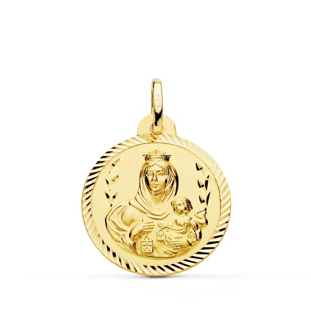 18K ESCAPULARIO ORO AMARILLO HELICE VIRGEN DEL CARMEN Y CORAZON DE JESUS. 22 MM — vista 3