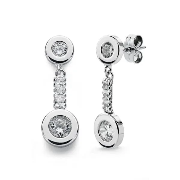 9K PENDIENTES ORO BLANCO CIRCONITA