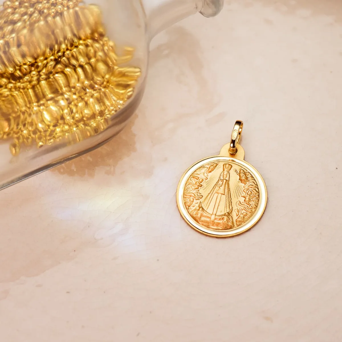 9K MEDALLA NUESTRA SEÑORA DE BEGOÑA 20 MM — vista 3