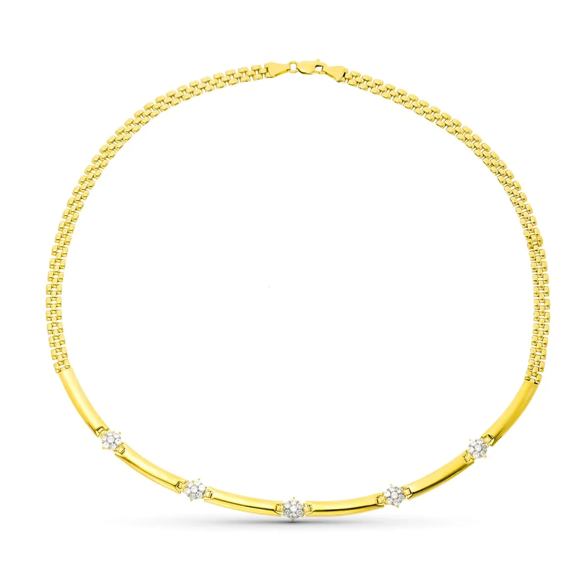18K GARGANTILLA ORO AMARILLO PANTER CON CIRCONITA 45CM 7 MM