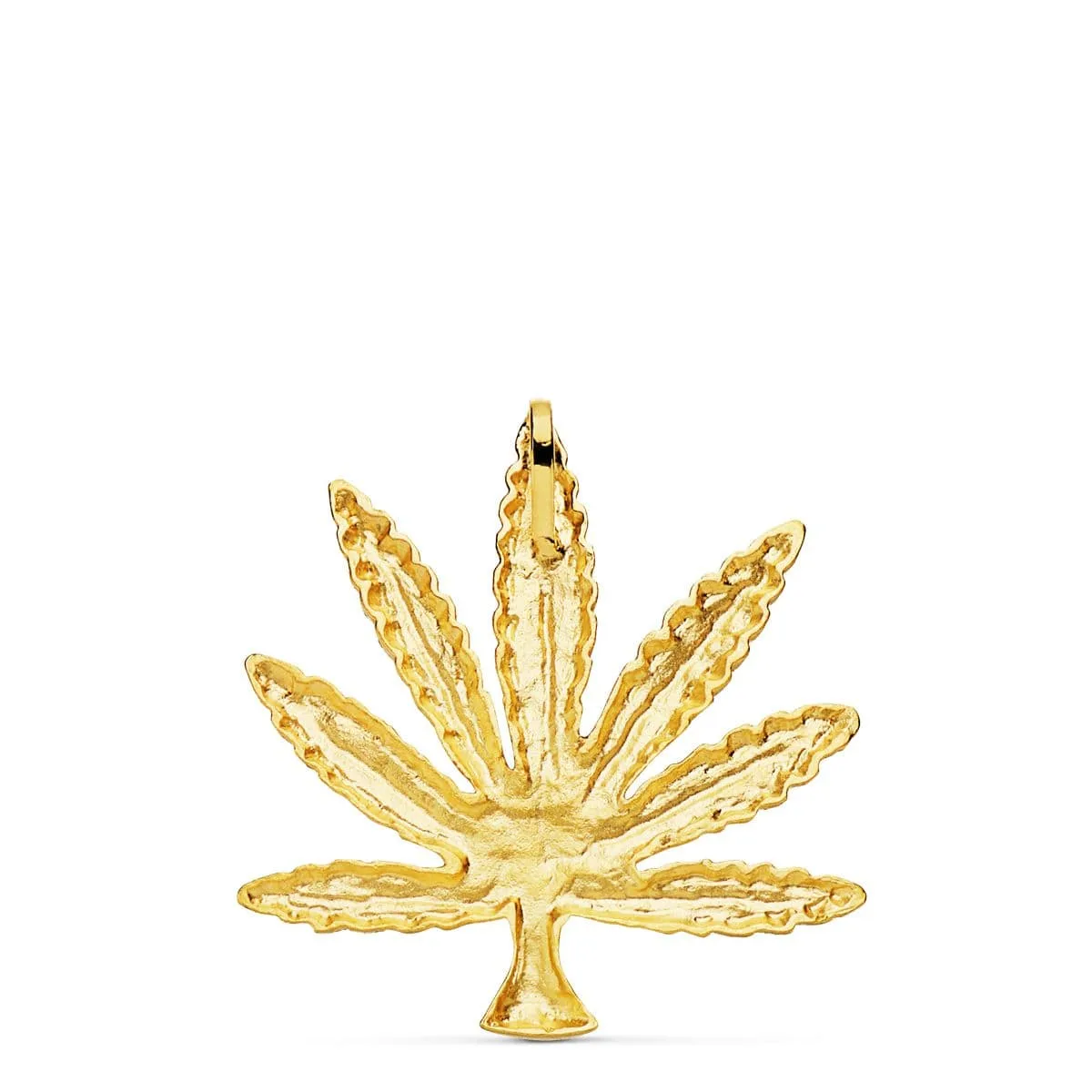 18K COLGANTE ORO AMARILLO MARIHUANA TALLADA 30X28 MM — vista 3