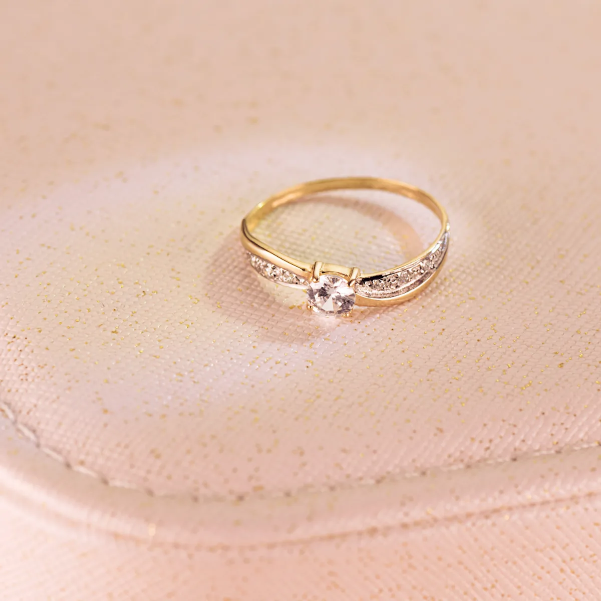 18K SOLITARIO ORO BICOLOR CIRCONITA 4 MM — vista 2