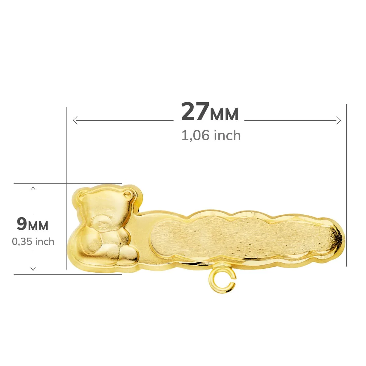 18K ALFILER ORO AMARILLO OSO TALLADO 27X9 MM — vista 2
